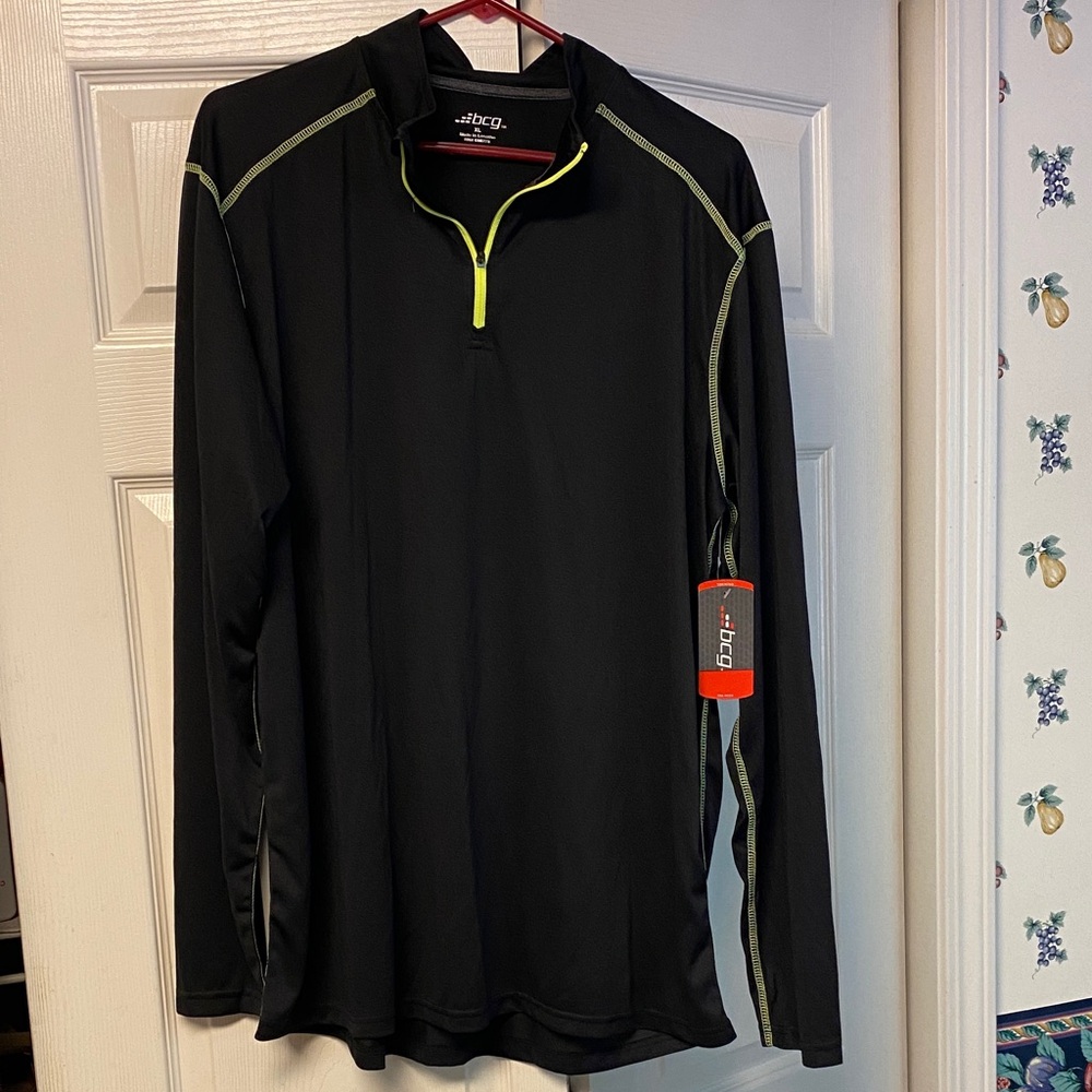 BCG Black and Neon Yellow 1/4 Zip Pullover